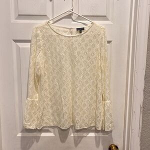 The Limited Women's Lace Bell‎ Sleeve Blouse Top Women’s Size Large Cream Bridal
